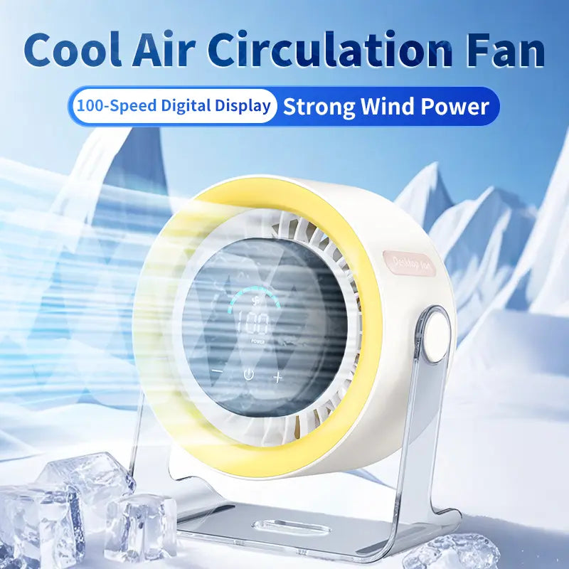 Powerful and silent desktop fan đ¨ Rechargeable ¡ Smart digital display ¡ 100 wind speed levels