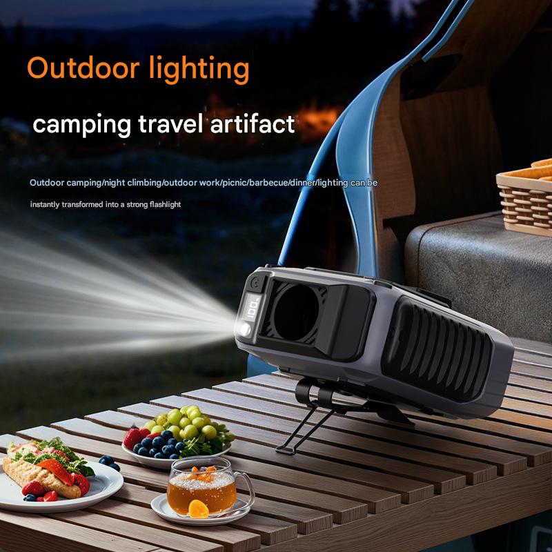 Mini waist-mounted fan with USB charging, portable turbo digital display