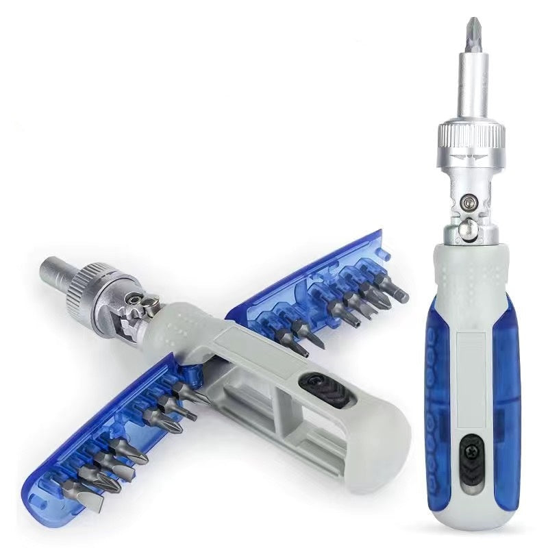 🛠️ 15-in-1 Multi-function Ratchet Screwdriver · Multi-angle Bit Set