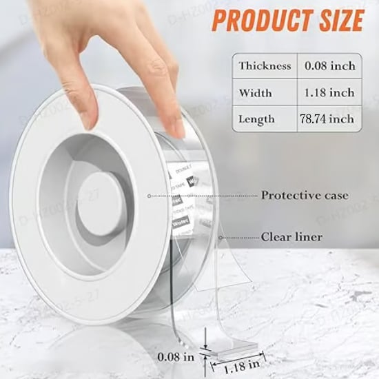 ✨✨Extra Large Double Sided Tape. Clear & Tough Nano Tape. Multipurpose Mounting Tape
