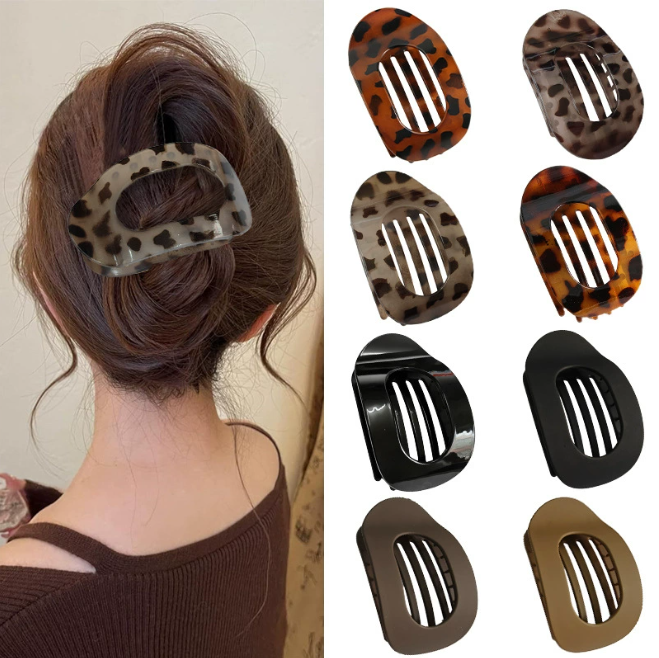 💇♀️Oval acrylic hair clip set | ✨Seamless flat frosted hair clips | Elegant and simple, everyday wear, the ideal gift for her🎁