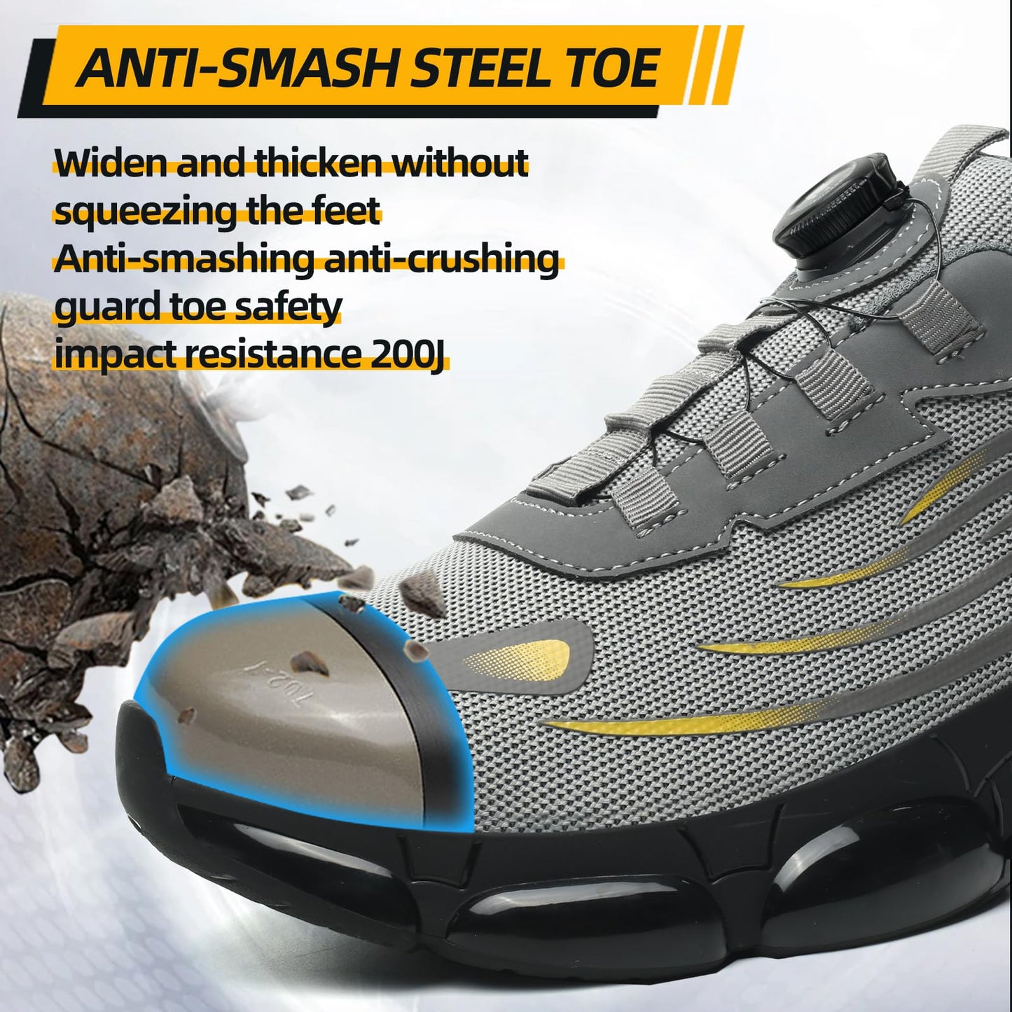 👷Safety shoes with dial closure | Impact-resistant and puncture-proof ⚡Lightweight and breathable