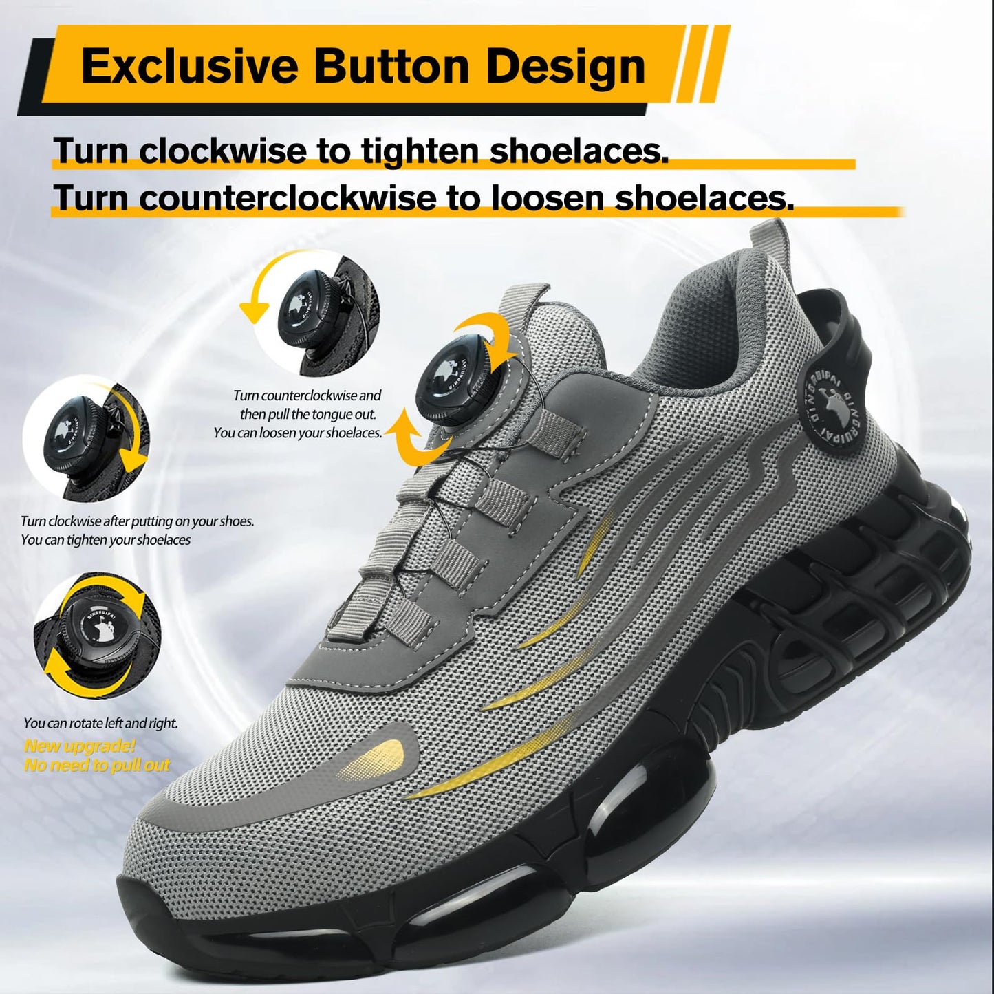 👷Safety shoes with dial closure | Impact-resistant and puncture-proof ⚡Lightweight and breathable