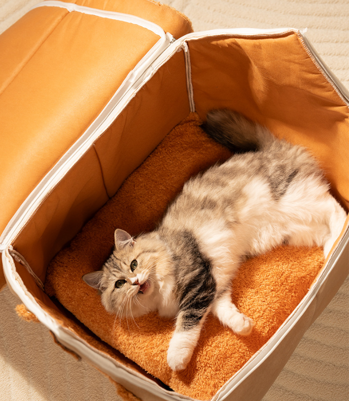 Four-season universal detachable and washable semi-enclosed cat and dog bed