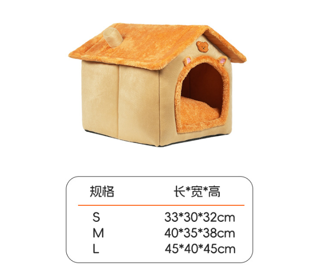 Four-season universal detachable and washable semi-enclosed cat and dog bed