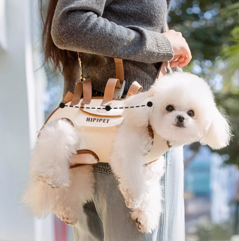 🐶Outdoor portable breathable pet traction backpack hand-carry crossbody