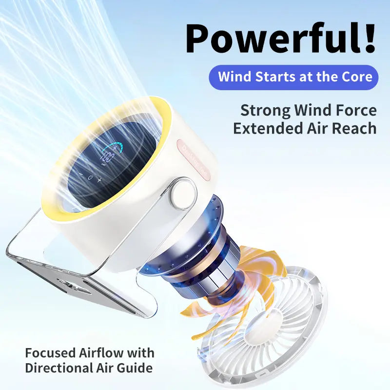 Powerful and silent desktop fan đ¨ Rechargeable ¡ Smart digital display ¡ 100 wind speed levels