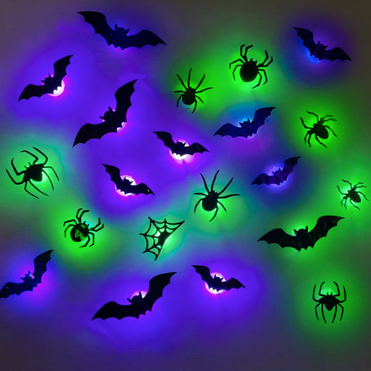 🎃Halloween 3D Spider Bat LED Ambiance Flashing Light👻