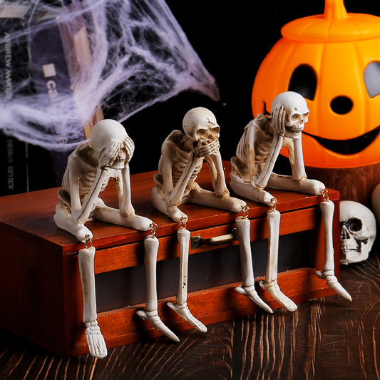 👻New Halloween Leg-Hanging Skeleton 🔥Halloween Resin Ornaments