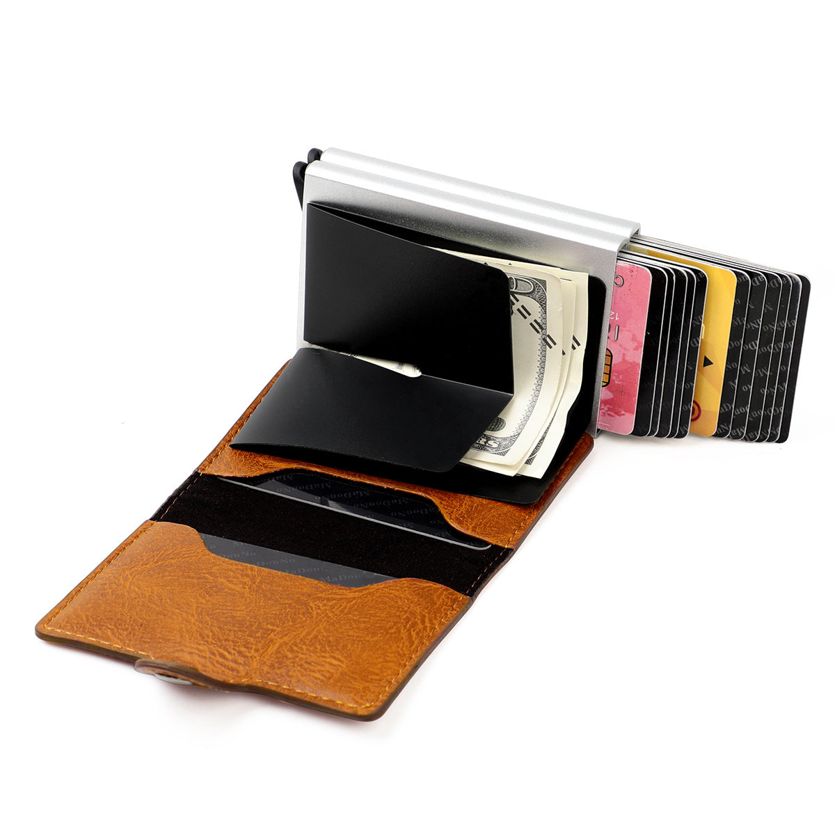 Credit Card Holder, Slim Card Case RFID Auto Pop up Travel Thin Wallets for Men