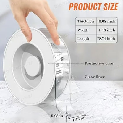✨✨Extra Large Double Sided Tape. Clear & Tough Nano Tape. Multipurpose Mounting Tape