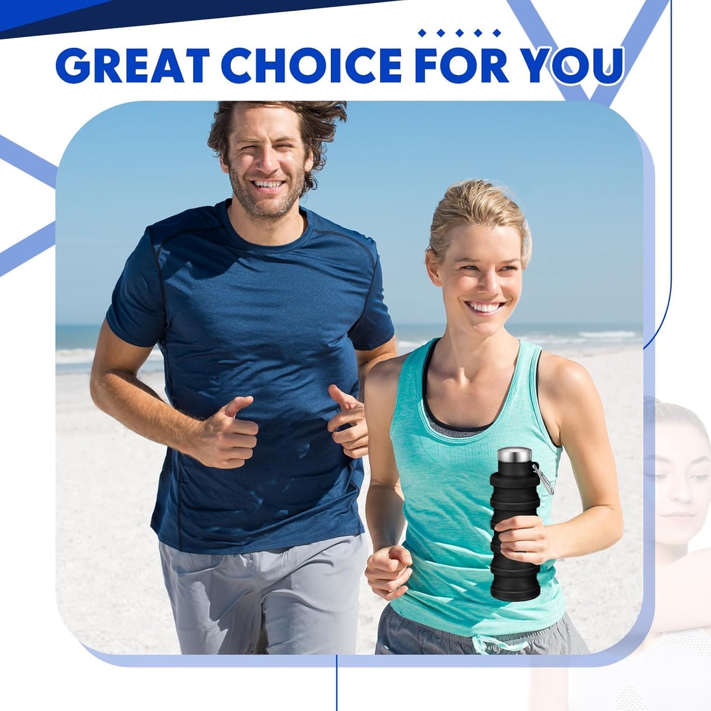 🏆Hot Sale🔥🔥Silicone foldable water bottle – Ideal for sports. travel & outdoor – Reusable & BPA-free