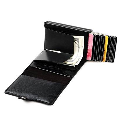 Credit Card Holder, Slim Card Case RFID Auto Pop up Travel Thin Wallets for Men