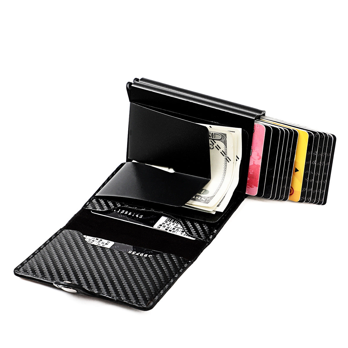 Credit Card Holder, Slim Card Case RFID Auto Pop up Travel Thin Wallets for Men