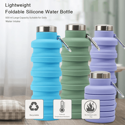 🏆Hot Sale🔥🔥Silicone foldable water bottle – Ideal for sports. travel & outdoor – Reusable & BPA-free