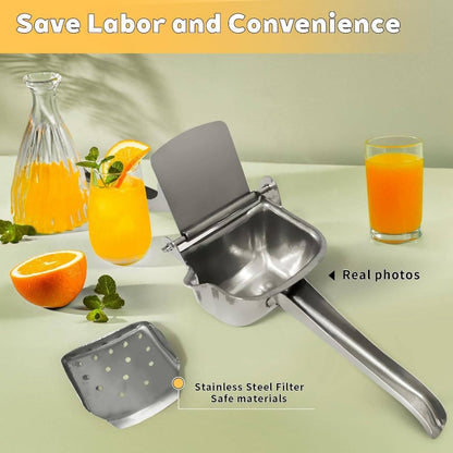 🍹Stainless steel manual juicer – durable and portable, quick juicing, easy to enjoy fresh juice