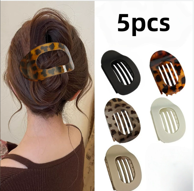 💇‍♀️Oval acrylic hair clip set | ✨Seamless flat frosted hair clips | Elegant and simple, everyday wear, the ideal gift for her🎁