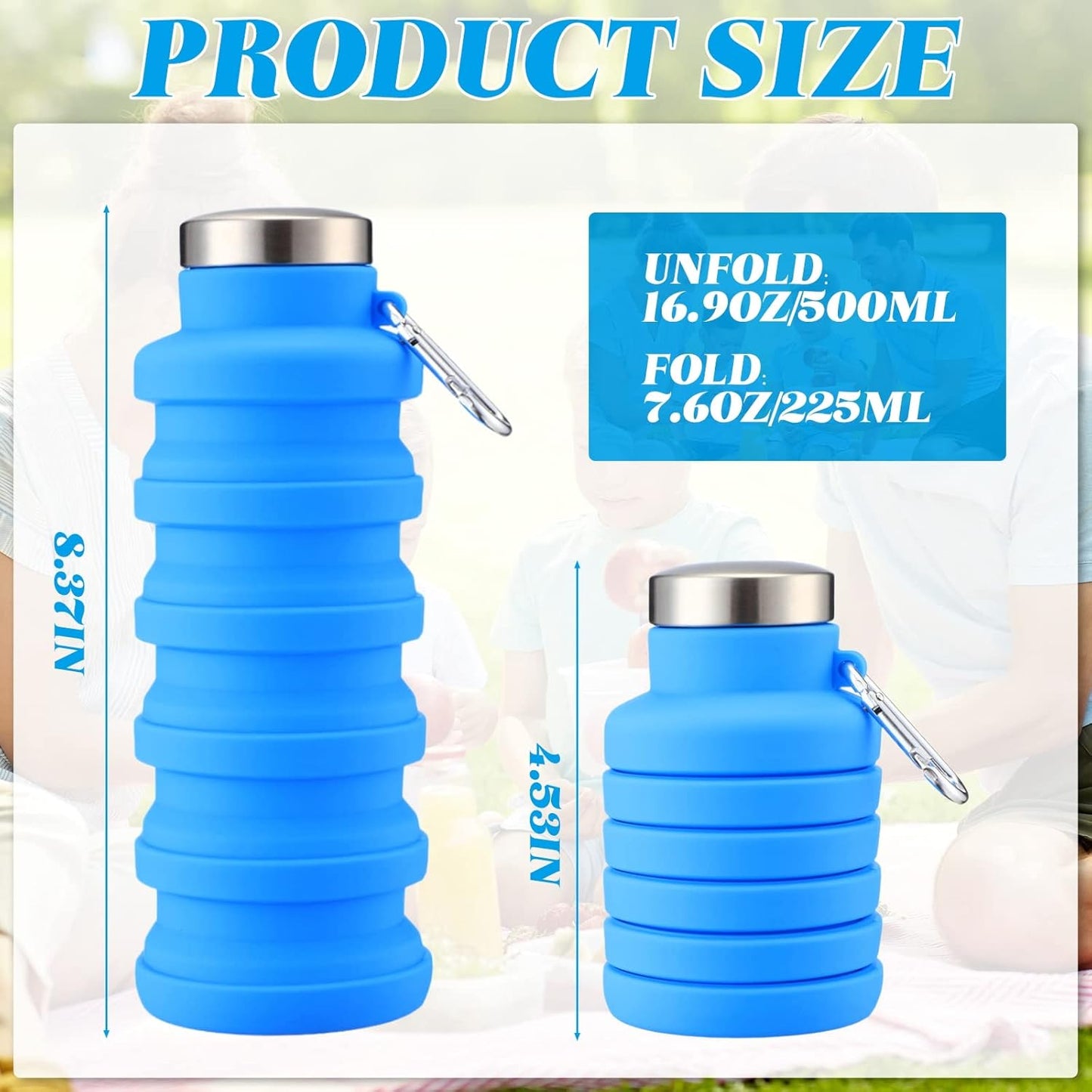 🏆Hot Sale🔥🔥Silicone foldable water bottle – Ideal for sports. travel & outdoor – Reusable & BPA-free