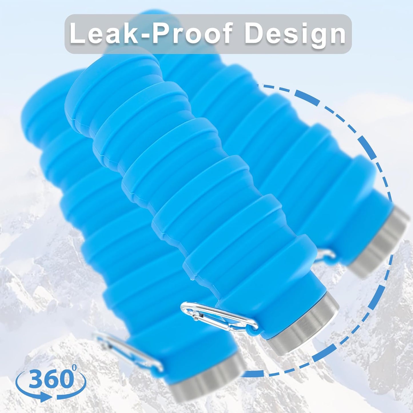 🏆Hot Sale🔥🔥Silicone foldable water bottle – Ideal for sports. travel & outdoor – Reusable & BPA-free