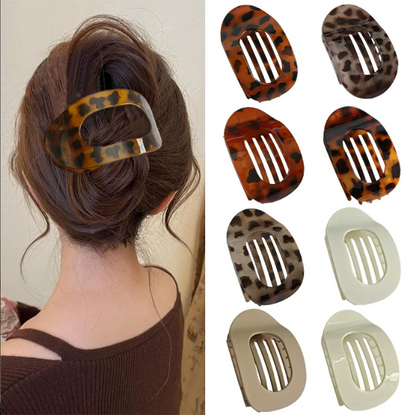 💇‍♀️Oval acrylic hair clip set | ✨Seamless flat frosted hair clips | Elegant and simple, everyday wear, the ideal gift for her🎁