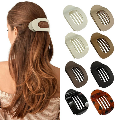 💇‍♀️Oval acrylic hair clip set | ✨Seamless flat frosted hair clips | Elegant and simple, everyday wear, the ideal gift for her🎁