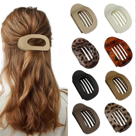 💇‍♀️Oval acrylic hair clip set | ✨Seamless flat frosted hair clips | Elegant and simple, everyday wear, the ideal gift for her🎁