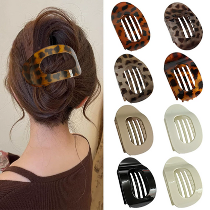 💇‍♀️Oval acrylic hair clip set | ✨Seamless flat frosted hair clips | Elegant and simple, everyday wear, the ideal gift for her🎁