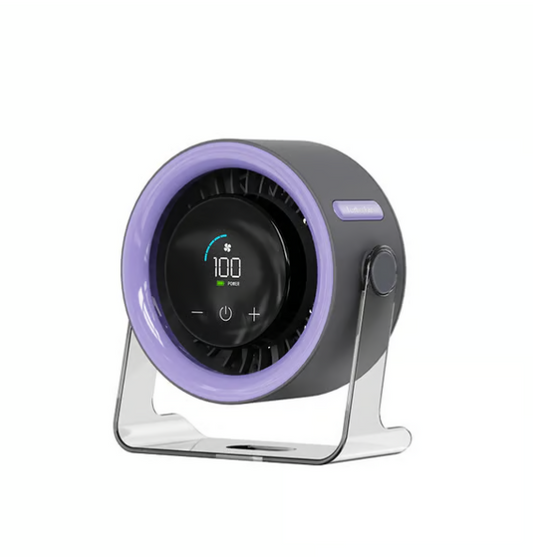 Powerful and silent desktop fan 💨 Rechargeable · Smart digital display · 100 wind speed levels