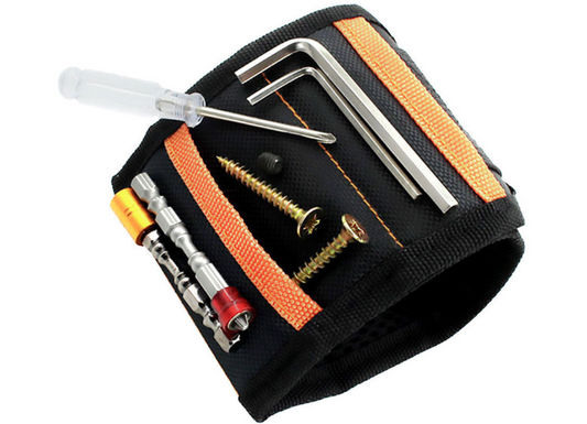 Magnetic Wrist Strap, Tool for Holding Screws and Drill Bits - Adjustable Velcro Strap, Breathable, Suitable for Men, DIY Craftsmen - Gift