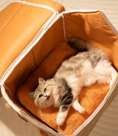 Four-season universal detachable and washable semi-enclosed cat and dog bed