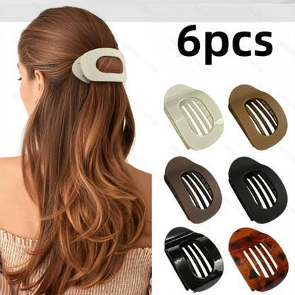 💇‍♀️Oval acrylic hair clip set | ✨Seamless flat frosted hair clips | Elegant and simple, everyday wear, the ideal gift for her🎁