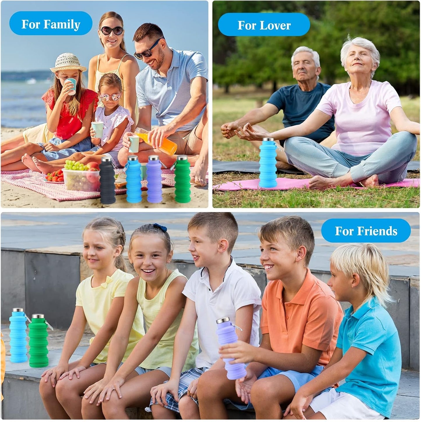 🏆Hot Sale🔥🔥Silicone foldable water bottle – Ideal for sports. travel & outdoor – Reusable & BPA-free