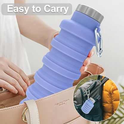 🏆Hot Sale🔥🔥Silicone foldable water bottle – Ideal for sports. travel & outdoor – Reusable & BPA-free