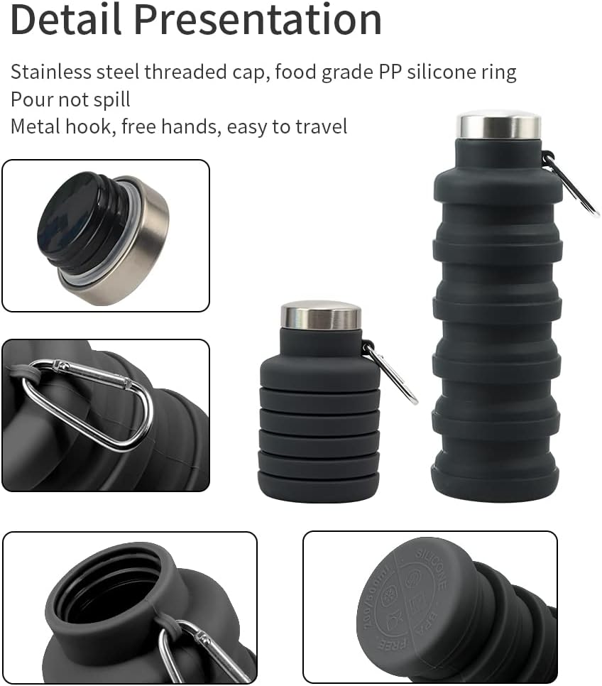 🏆Hot Sale🔥🔥Silicone foldable water bottle – Ideal for sports. travel & outdoor – Reusable & BPA-free