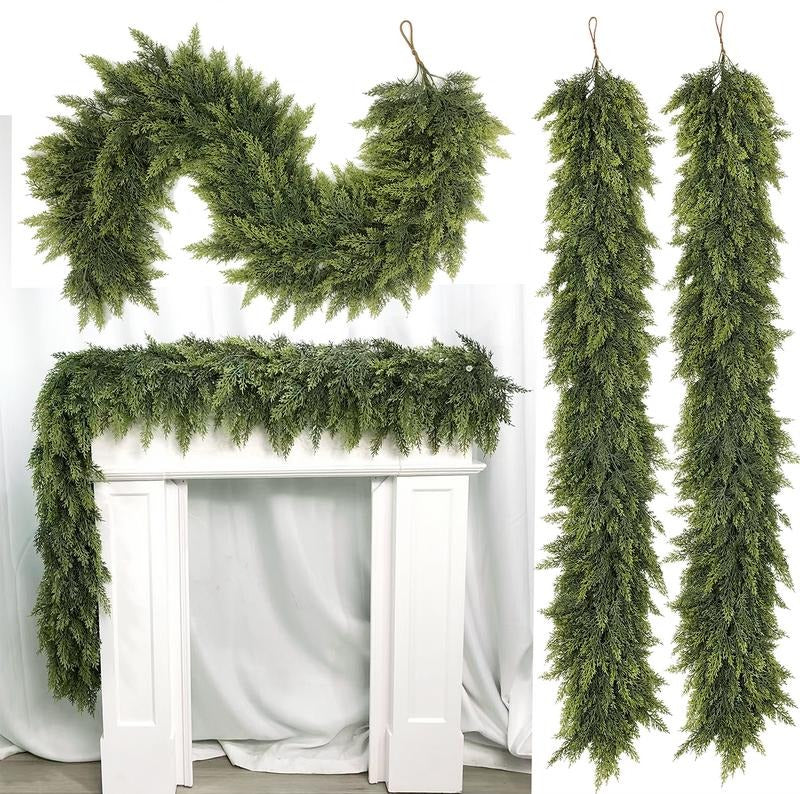 🎄Christmas Special 🔥 6-foot Artificial Cedar Wreath Set of 2 | Holiday Porch Decoration, Durable and Easy to Style