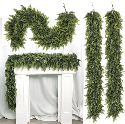 🎄Christmas Special 🔥 6-foot Artificial Cedar Wreath Set of 2 | Holiday Porch Decoration, Durable and Easy to Style