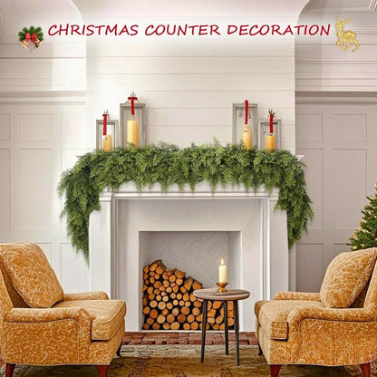 🎄Christmas Special 🔥 6-foot Artificial Cedar Wreath Set of 2 | Holiday Porch Decoration, Durable and Easy to Style