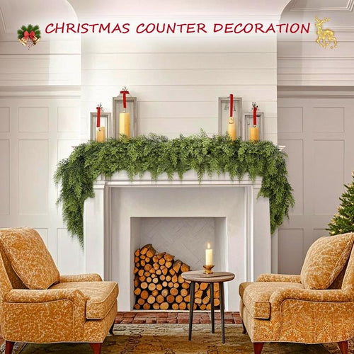🎄Christmas Special 🔥 6-foot Artificial Cedar Wreath Set of 2 | Holiday Porch Decoration, Durable and Easy to Style